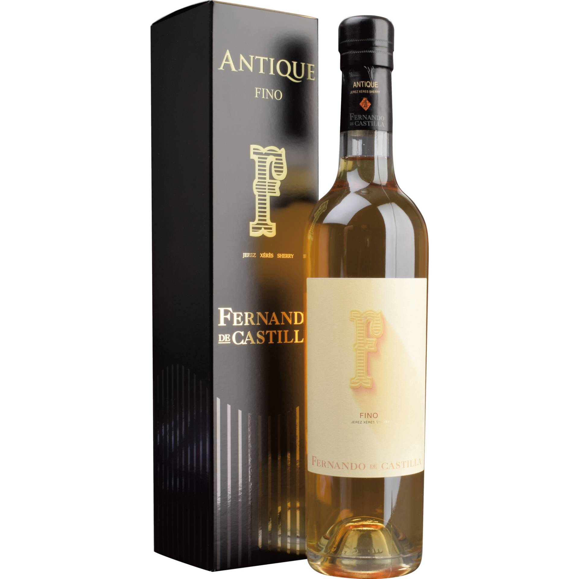 Fernando De Castilla Sherry Fino Antique, Jerez/Xerez/Sherry DO, 0,5 L, 17% Vol., Etui, Andalusien, Spirituosen von Bodegas Rey Fernando de Castilla / C/Jardinillo, 7 al 11 / E - 11404 Jerez de la Frontera / Cadiz