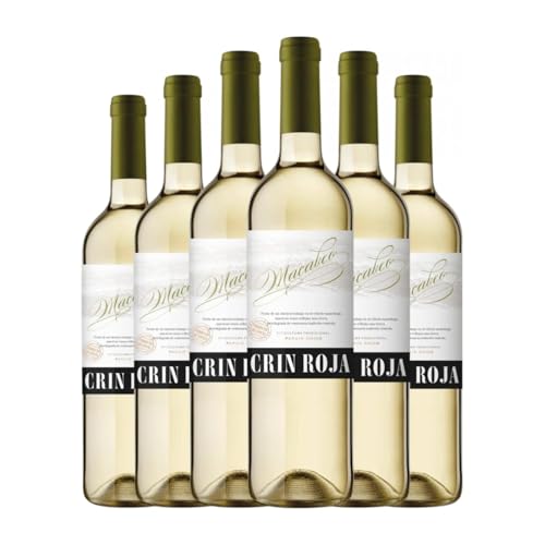 Roqueta Crin Roja Blanco Macabeo Vino de la Tierra de Castilla 75 cl Weißwein (Karton mit 6 Flaschen von 75 cl) von Bodegas Roqueta