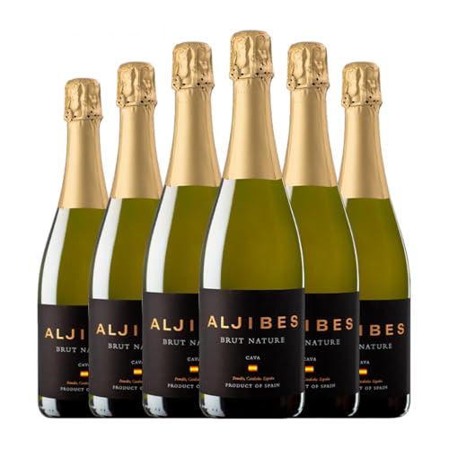 Los Aljibes Brut Natur Cava 75 cl Weißer Sekt (Karton mit 6 Flaschen von 75 cl) von Bodegas los Aljibes