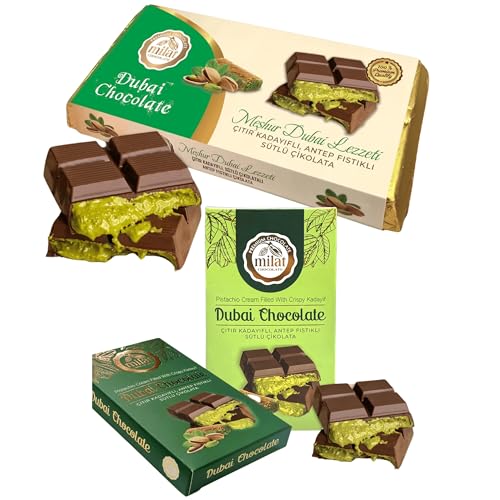 Premium Dubai Chocolate with Pistachio Cream – Handmade, Luxury Gift Box – Authentic Dubai Chocolate Experience (2-Pack Dubai Chocolate) von Bodesa Valore