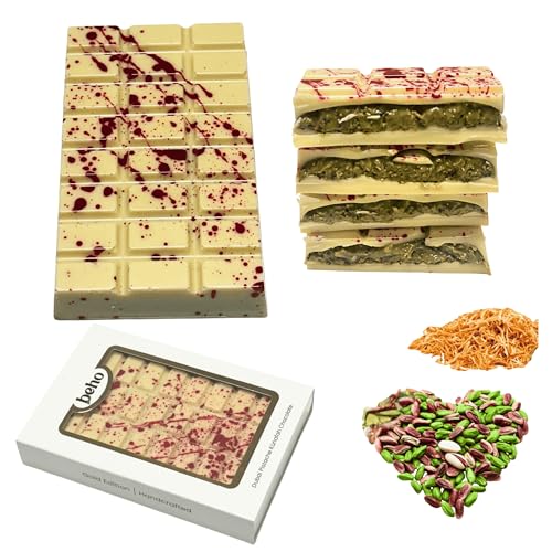 Premium Dubai Chocolate with Pistachio Cream – Handmade, Luxury Gift Box – Authentic Dubai Chocolate Experience (Gold Edition White Dubai Chocolate) von Bodesa Valore