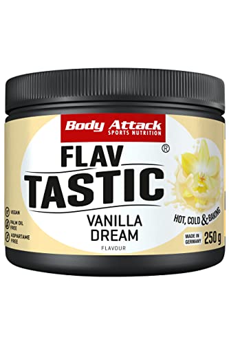 Body Attack Flavattack®, Vanilla Dream, 250g / 83 Portionen-intensives Geschmackspulver für Hot & Cold und zum Backen, palmöl-, aspartam- & glutenfrei***, Made in Germany von Body Attack Sports Nutrition