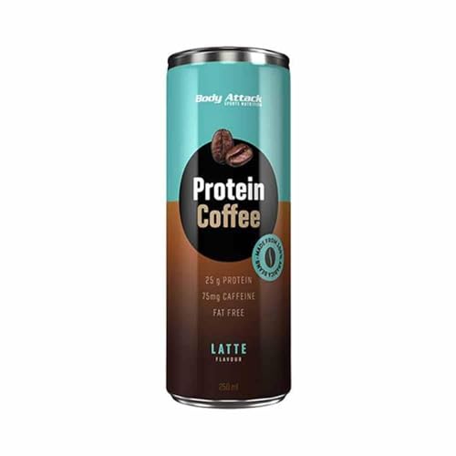 Body Attack Nutrition - Proteinkaffee (250ml) - Kaffees & Tees - Proteinkaffee ohne Zuckerzusatz - Kaffee Latte von Body Attack