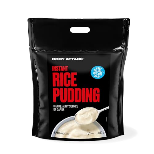 Body Attack Instant Rice Pudding Neutral, 3 kg - Veganer Reispudding für Frühstück & Pre-Workout Snack - Hochwertige Energiequelle dank komplexer Kohlenhydrate - leicht verdaulich von Body Attack