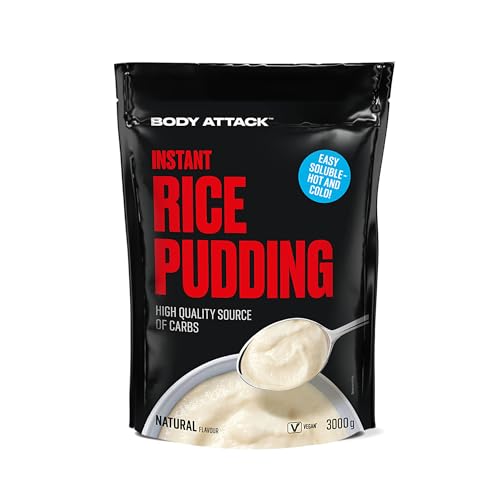 Body Attack Instant Rice Pudding Neutral, 3 kg - Veganer Reispudding für Frühstück & Pre-Workout Snack - Hochwertige Energiequelle dank komplexer Kohlenhydrate - leicht verdaulich von Body Attack