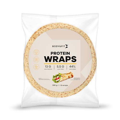 Body&Fit Protein Wraps 1x395, Eiweißreicher mit 13g und 44% Kohlenhydratarmer Tortilla (6 Stücke) von Body & Fit