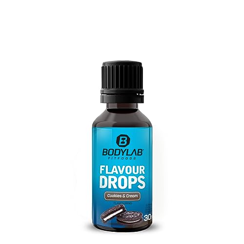 Bodylab24 Flavour Drops 30ml Cookies & Cream, Kalorienfreie, Zuckerfreie & Fettfreie Aroma-Tropfen, Flavdrops zum Süßen von Lebensmitteln, Kaffee Sirup, Geschmackstropfen ohne Künstliche Farbstoffe von Bodylab24