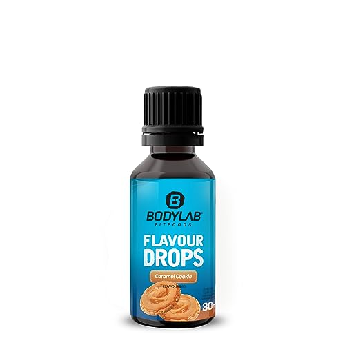 Bodylab24 Flavour Drops 30ml Karamell-Cookie, Kalorienfreie, Zuckerfreie & Fettfreie Aroma-Tropfen, Flavdrops zum Süßen von Lebensmitteln, Kaffee Sirup, Geschmackstropfen ohne Künstliche Farbstoffe von Bodylab24