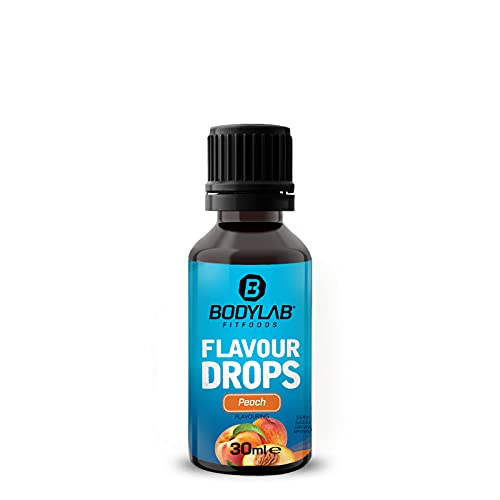 Bodylab24 Flavour Drops 30ml Pfirsich, Kalorienfreie, Zuckerfreie & Fettfreie Aroma-Tropfen, Flavdrops zum Süßen von Lebensmitteln, Kaffee Sirup, Geschmackstropfen ohne Künstliche Farbstoffe von Bodylab24