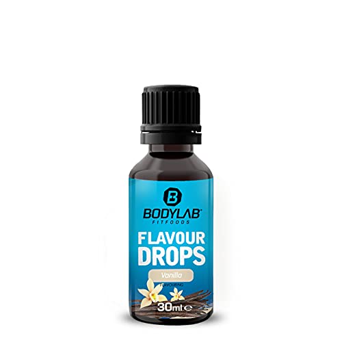 Bodylab24 Flavour Drops 30ml Vanille, Kalorienfreie, Zuckerfreie & Fettfreie Aroma-Tropfen, Flavdrops zum Süßen von Lebensmitteln, Kaffee Sirup, Geschmackstropfen ohne Künstliche Farbstoffe von Bodylab24