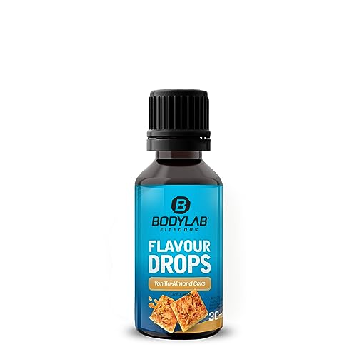 Bodylab24 Flavour Drops 30ml Vanille-Mandel-Kuchen, Kalorienfreie, Zuckerfreie & Fettfreie Aroma-Tropfen, Flavdrops zum Süßen von Lebensmitteln, Geschmackstropfen ohne Künstliche Farbstoffe von Bodylab24