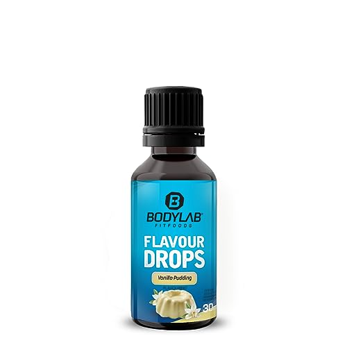 Bodylab24 Flavour Drops 30ml Vanillepudding, Kalorienfreie, Zuckerfreie & Fettfreie Aroma-Tropfen, Flavdrops zum Süßen von Lebensmitteln, Kaffee Sirup, Geschmackstropfen ohne Künstliche Farbstoffe von Bodylab24