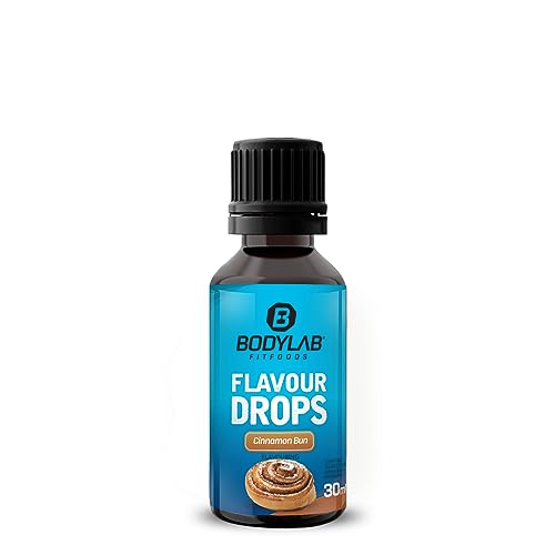 Bodylab24 Flavour Drops 30ml Zimtschnecke, Kalorienfreie, Zuckerfreie & Fettfreie Aroma-Tropfen, Flavdrops zum Süßen von Lebensmitteln, Kaffee Sirup, Geschmackstropfen ohne Künstliche Farbstoffe von Bodylab24