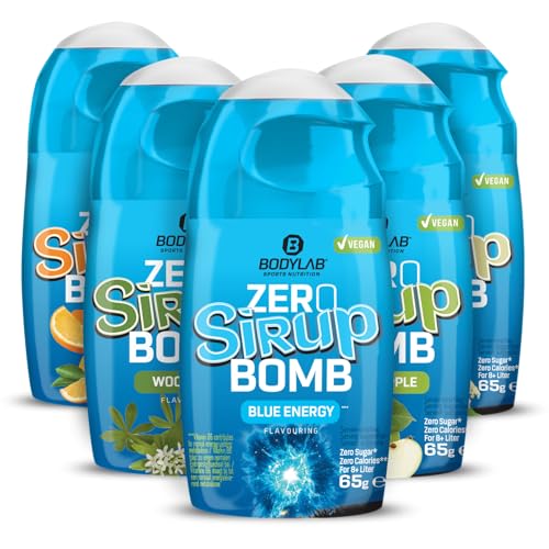 Bodylab24 ZERO Sirup BOMB Mixed Box 2, 5 x 65ml, zuckerfrei und praktisch ohne Kalorien, mit nur 1kcal je 100ml Wasser-Sirup-Mischung, hochkonzentriert, für 8 l Fertiggetränk von Bodylab24