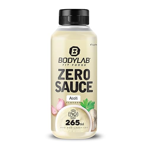 Bodylab24 Zero Sauce Aioli 265ml, kalorienarm, nur 3-9 kcal je 15g Portion, fett- und zuckerreduziert, perfekt zum Verfeinern von Gerichten, als Sauce oder Dressing, ideal für jede Diät von Bodylab24