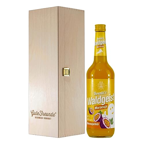 Boente Waldgeist Maracujalikör mit Geschenk-Holzkiste von Boente