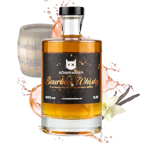 Böser Kater Bourbon Whisky | Fassgelagert & handgemacht | Das perfekte Geschenk für jeden Anlass | Einzigartig vollmundiger Geschmack | Noten von Karamell, Honig & Vanille 0,5l 40% Vol. von Böser Kater