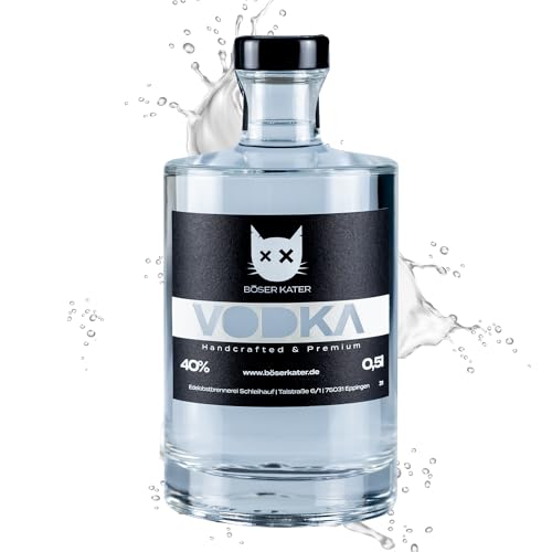 Böser Kater Premium Vodka | Milder Geschmack | Handgemacht in Deutschland | Perfekt für Cocktails | Kleine Auflagen | Die perfekte Geschenkidee | 0,5l 40% Vol von Böser Kater