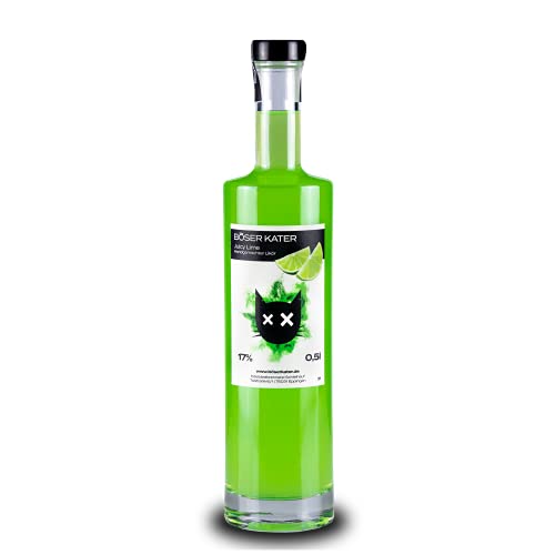 Böser Kater Juicy Lime | Erfrischend fruchtiger Limetten Likör | Perfekt als Spritz Aperitif & spannende Cocktails | Besondere Geschenkidee | Vegan & Handgemacht 0,5l 17% Vol. von Böser Kater