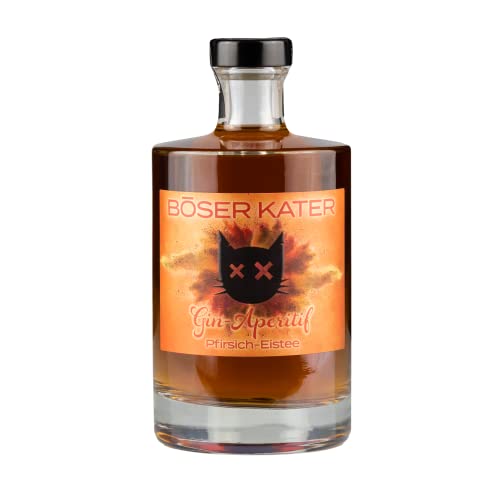 Böser Kater Pfirsich-Eistee Gin Aperitif, Perfekt für deinen Sommer, Als Aperitif, Cocktail oder Pur, Das perfekte Geschenk, 0,5l - 15,2% Vol. von Böser Kater