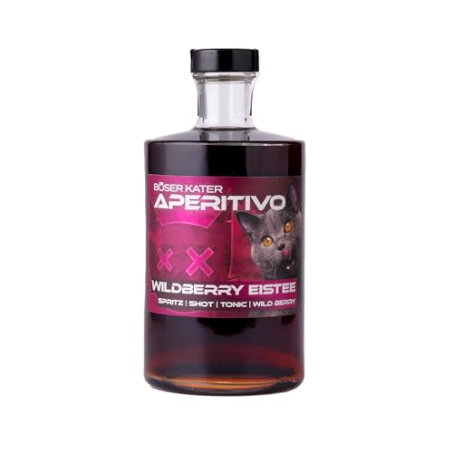 Böser Kater Wildberry Eistee Aperitivo | Waldbeere Frucht Likör | Erfrischend fruchtiger Aperitif | Ideal als Spritz oder Tonic Cocktail | Perfekte Geschenkidee | 0,5l 15% Vol. von Böser Kater