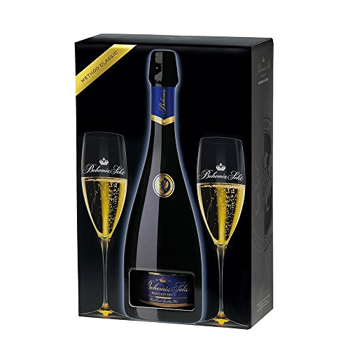 Bohemia Sekt Prestige brut - Geschenkset mit Original Sekt Gläser | Ideal zum Verschenken (1 x 0,75 Liter) von Bohemia Sekt