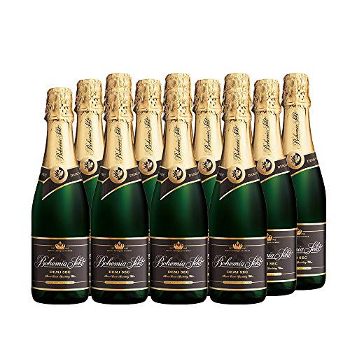 Bohemia Sekt demi sec - Halbtrocken vollen blumiger und prickelnder Partysekt zum Anstoßen (12 x 375ml) von Bohemia Sekt