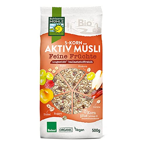 Bohlsener Mühle - 5-Korn Aktiv Müsli Feine Früchte - 0,5 kg - 6er Pack von Bohlsener Mühle