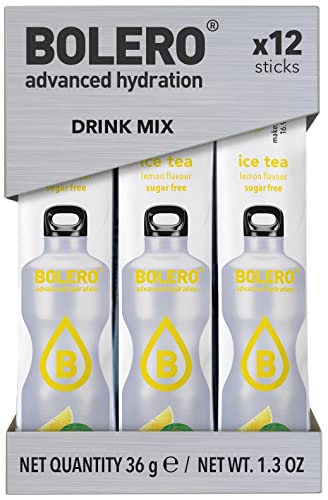 Bolero Drink Sticks Getränkepulver, 12 x 3 g Sachets (Ice Tea Zitrone) von Bolero