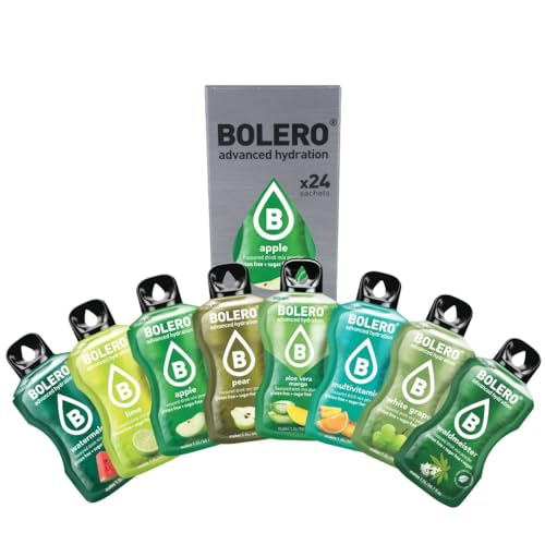 Bolero GREEN FUSION MIX 24x9g | Saftpulver ohne Zucker, gesüßt mit Stevia + Vitamin C | geeignet für Kinder, Sportler und Diabetiker von Bolero