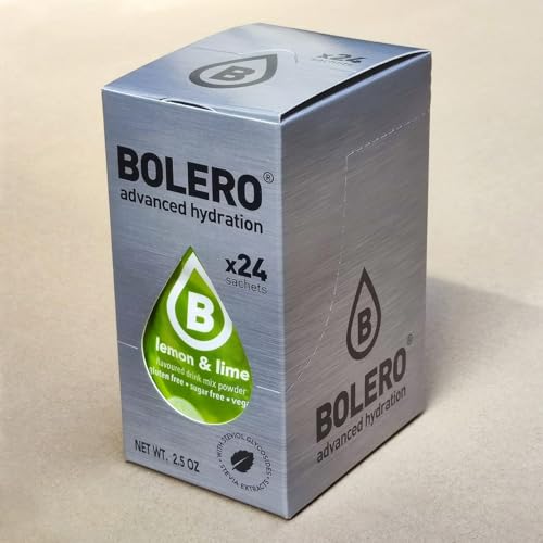 Bolero LEMON & LIME 24x3g | Saftpulver ohne Zucker, gesüßt mit Stevia + Vitamin C | geeignet für Kinder, Sportler und Diabetiker | glutenfrei und veganfreundlich | Zitronen und Limettengeschmack von Bolero