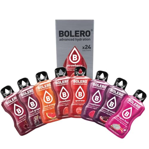 Bolero RED PUNCH MIX 24x3g | Saftpulver ohne Zucker, gesüßt mit Stevia + Vitamin C | geeignet für Kinder, Sportler und Diabetiker | glutenfrei und veganfreundlich von Bolero