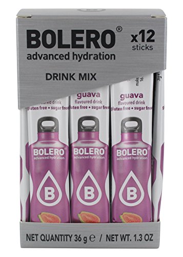 Bolero Sticks - Guava | zuckerfreies Getränkepulver mit Guave-Geschmack (12 Sticks à 3g) von Bolero