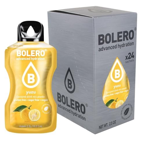 Bolero YUZU 24x3g | Saftpulver ohne Zucker, gesüßt mit Stevia + Vitamin C | geeignet für Kinder und Diabetiker | glutenfrei und veganfreundlich | der Geschmack gemischter Beeren von Bolero