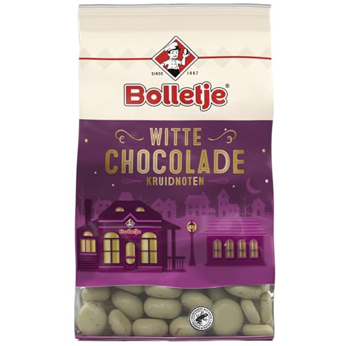 Bolletje Kruidnoten Witte Chocolade 250g I Spekulatius Kekse umhüllt von weißer Schokolade I Sinterklaas Nikolaus Knabberspaß von Bolletje