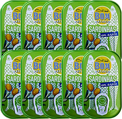 Bom Petisco Sardinen in Olivenöl 10x120 g - Premium-Qualität aus Portugal - reich an Omega-3 von Bom Petisco