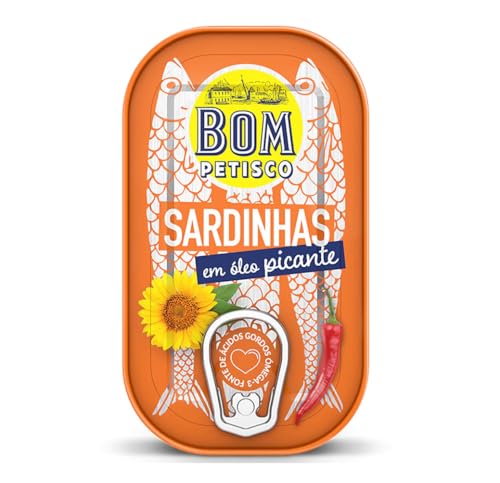 Sardinen in Sonnenblumenöl Pikant - Sardinhas em oleo vegetal picante 120gr. von Bom Petisco