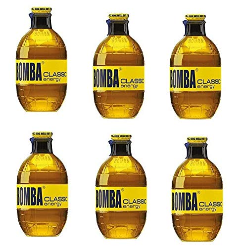 6 x Bomba Classic Energy a 250ml Glas Energygetränk inc. 1,50€ EINWEG Pfand a 250 ml von Bomba