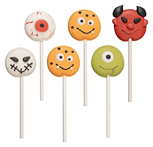 Bombasei Halloween Monster Set am Stab 24 Tlg. 144g | Deko essbar aus Zucker | Für Torten, Kuchen, Muffins | Halloween Tortendeko essbar | HANDMADE in EU | Neue bruchsichere Verpackung, Mittel von Bombasei decor