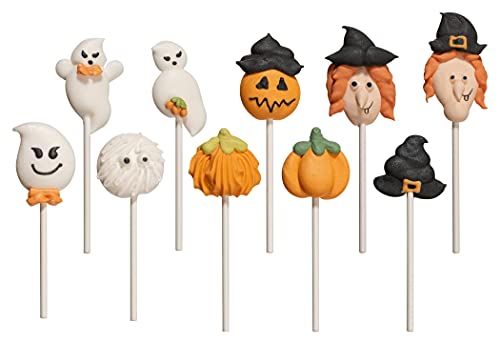 Bombasei Halloween Set am Stab 20 Tlg. 158g | Deko essbar aus Zucker | Für Torten, Kuchen, Muffins und viele weitere Desserts | Halloween Tortendeko essbar | HANDMADE in EU | Bruchsichere Verpackung von Bombasei decor