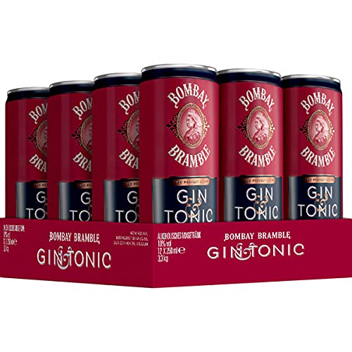 12 Dosen a 250ml Bramble Bombay Bramble Gin & Tonic 10% vol.Dose inc. 3,00€ EINWEG Pfand Bombay Dry Tonic Gin + Tonic Water von Bombay Gin