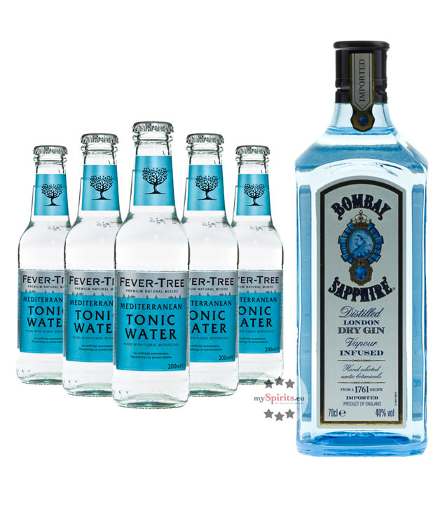 Bombay Sapphire Gin & Fever Tree Mediterranean Tonic Water Set (40 % vol., 2,0 Liter) von Bombay Sapphire