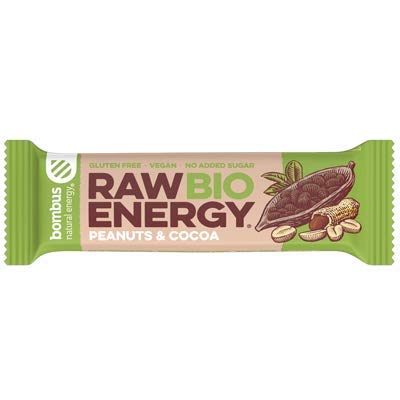 RAW ENERGY BIO Riegel Erdnusskakao (glutenfrei) 50 g Bombus von Bombus