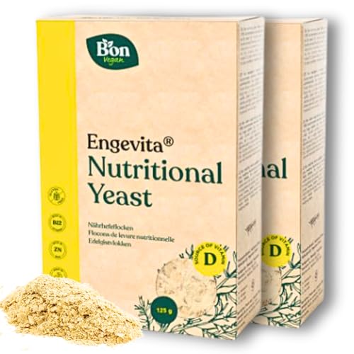 Engevita Hefeflocken von Bon Vegan | Nutritional Yeast Flakes | veganer Käseersatz | Nährhefe mit veganem Vitamin-D, B12, des B-Komplexes und Zink | Gentechnikfrei - 250 gr von Bon Vegan