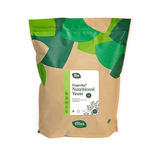 Engevita Hefeflocken 1kg von Bon Vegan | Nutritional Yeast Flakes | Glutenfreie vegane Nährhefe mit Parmesangeschmack, mit Vitamin B12, B-Komplex und Zink von Bon Vegan