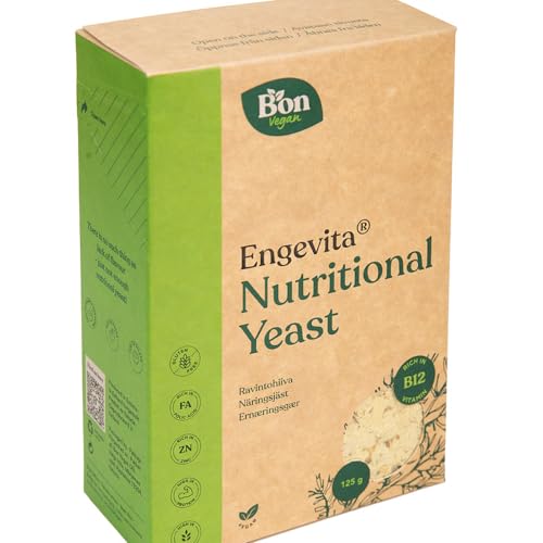 Engevita Nährhefe Flocken by Bon Vegan | Premium Nutritional Yeast Flakes 125g | veganer Käseersatz | mit Vitamin B12 | Vitamine des B-Komplexes und Zink | Gentechnikfrei | ohne Zusatz von Vitaminen von Bon Vegan