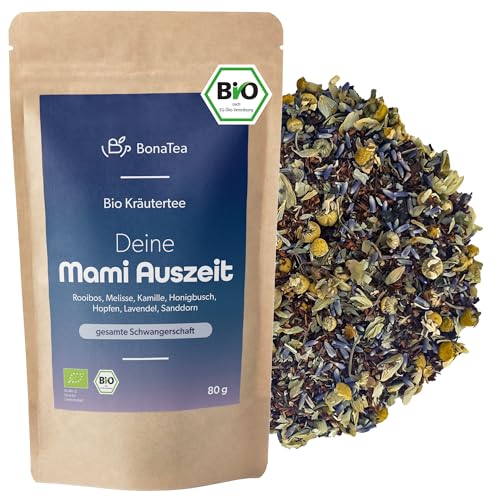 BIO Schwangerschaftstee Mami Auszeit mit Lavendel - liebevolles Geschenk für Schwangere für die gesamte Schwangerschaft von BonaTea