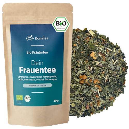 BIO Frauentee mit Mönchspfeffer, Frauenmantel und Schafgarbe - Loser Bio Kräutertee für Frauen nach traditioneller Rezeptur von BonaTea