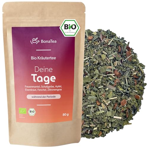 BIO Deine Tage Kräutertee mit Frauenmantel, Schafgarbe, Eisenkraut und weiteren leckeren Frauenkräutern nach traditioneller Rezeptur von BonaTea