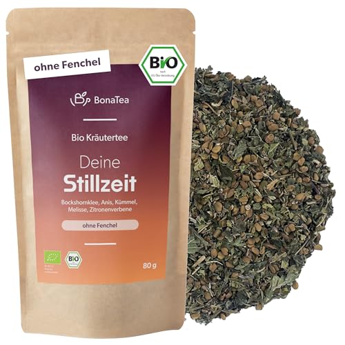 BIO Stilltee ohne Fenchel - Stillzeit Kräutertee mit Bockshornklee und weiteren leckeren Frauenkräutern nach traditioneller Rezeptur von BonaTea